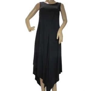 Papillon Asymmetrical Maxi Black Flowy Dress - Size Small